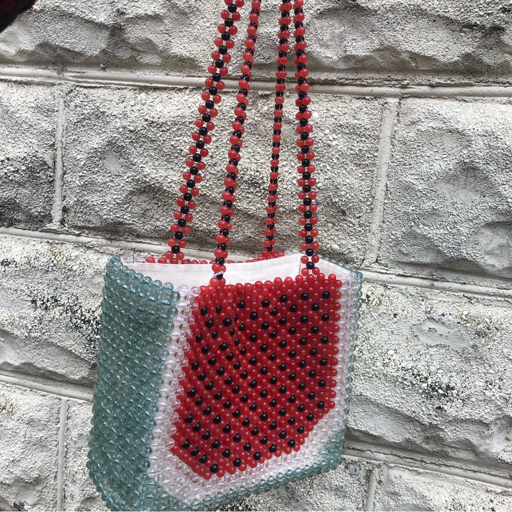 Cynthia Rowley watermelon beaded hand bag
